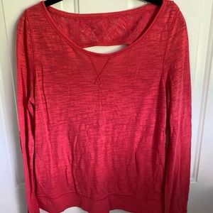 Aeropostale Red Long Sleeve T Shirt w/back cut out Women’s Size Large